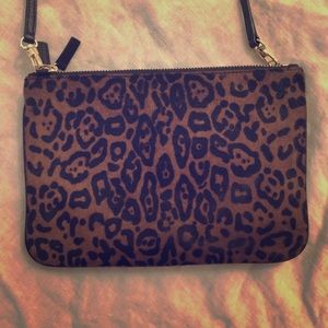 Sandro crossbody/clutch in leopard/black